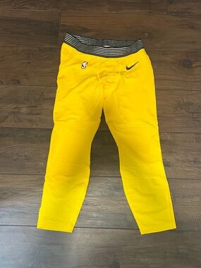 Nike Kids Yellow Basketball Leggings with NBA and Swoosh Logos